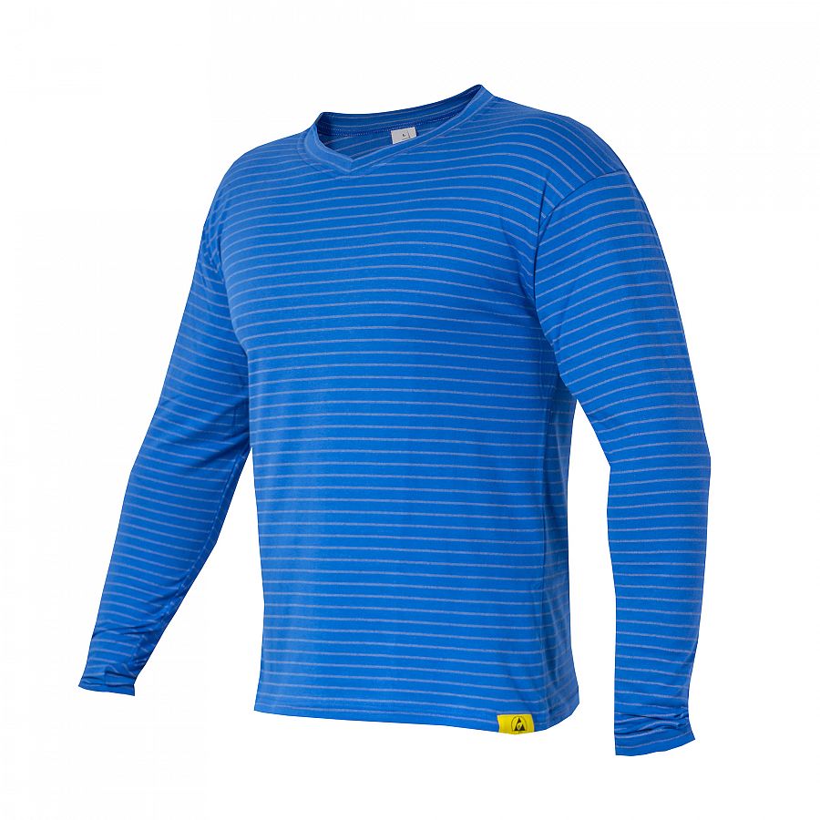 Tričko PXT Antistatic wear stř.modré dlouhý rukáv "V" 160 g/m2, vel. S - Obrázek Tričko PXT Antistatic wear stř.modré dlouhý rukáv "V" 160 g/m2, vel. S - Obrázek